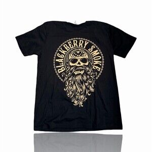 Blackberry Smoke T-Shirt Mens L Black Beard Skull Logo Graphic Crew Neck